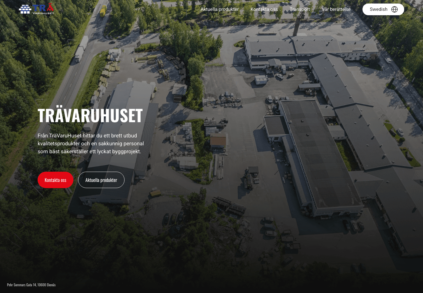 Trävaruhuset homepage screenshot
